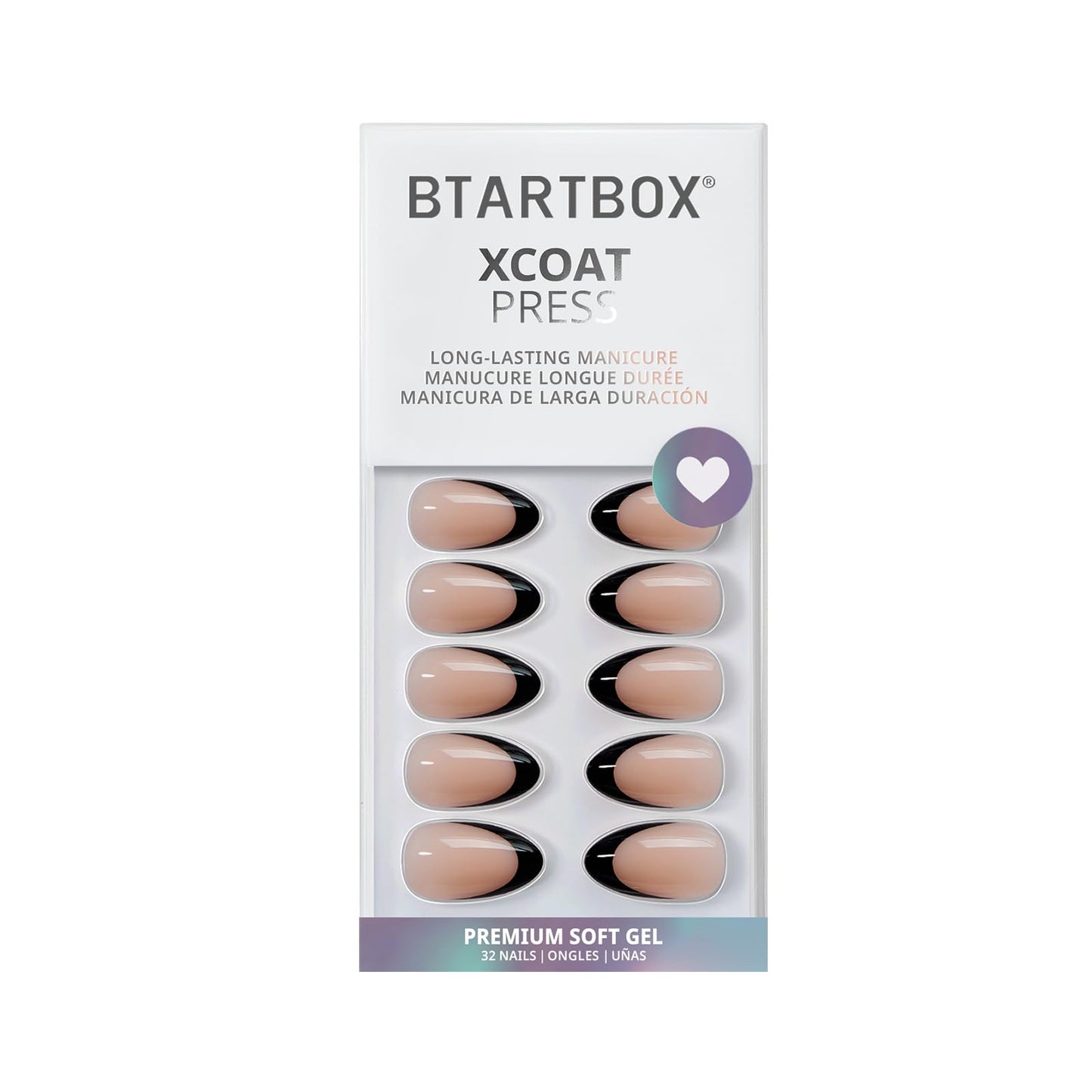 BTArtbox Press On Nails Medium - Golden Age, Lamp-Curable Almond Spakly French Tip Press On Nails with Glue and Adhesive Tabs for Women, Soft Gel Glue Beauty and Personal Care BTArtbox