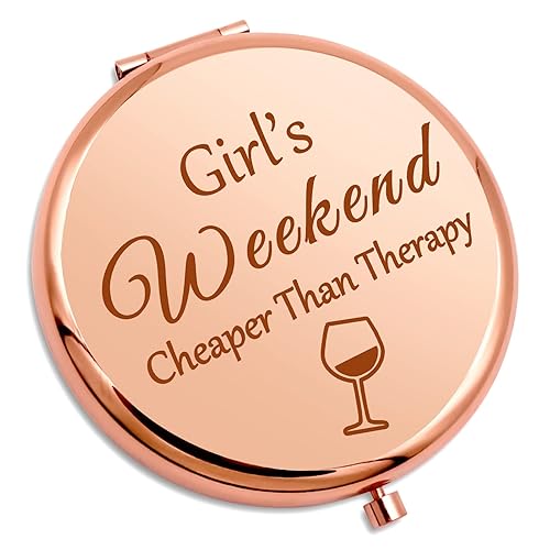 Girls Weekend Gift for Girls Getaway Compact Makeup Mirror Friendship Present Trip Gift for Teens Sister Best Friend Daughter Bachelorette Party