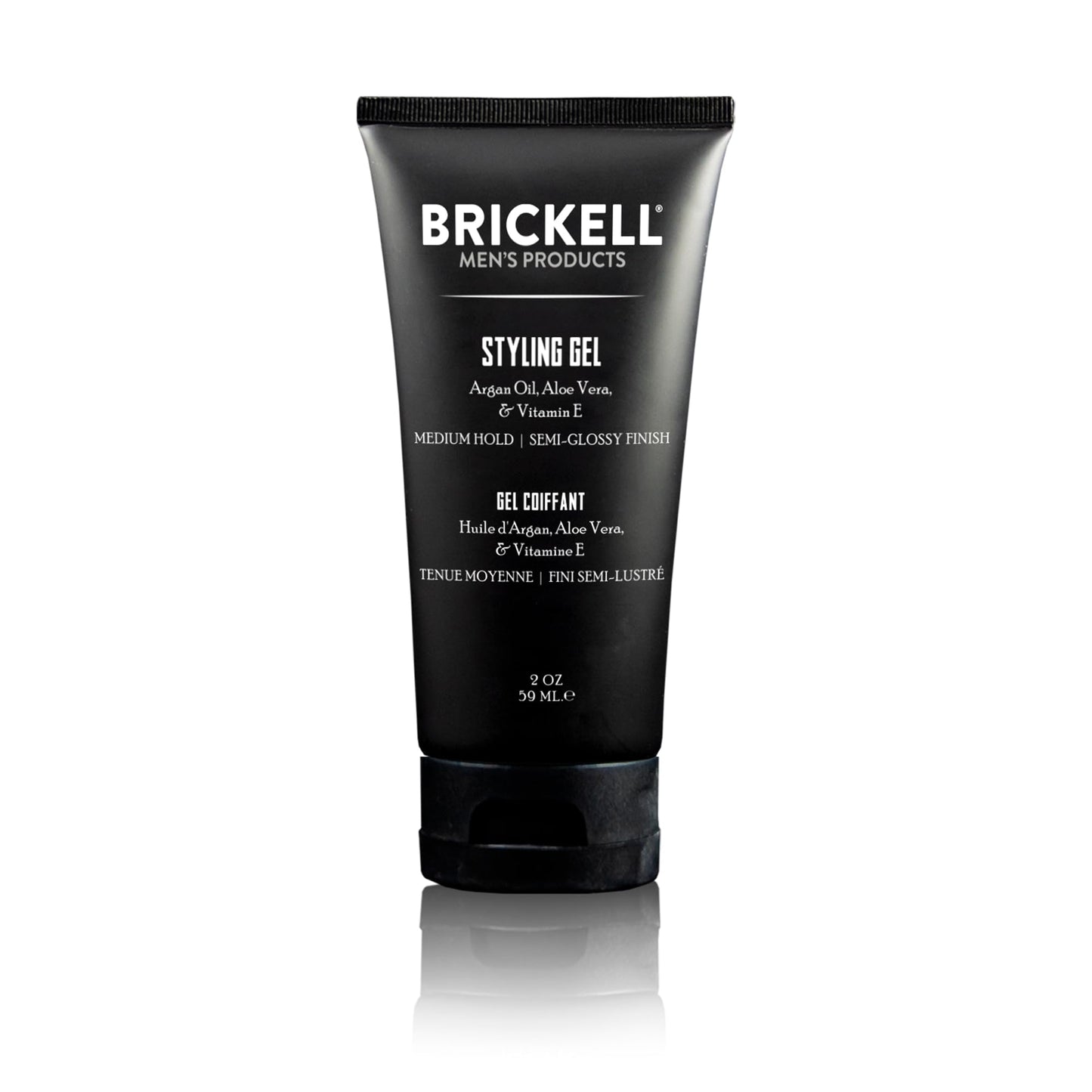Brickell Men's Hair Styling Hair Gel For Men, Natural and Organic, All Day Hold for Glossy Style, Natural Scented, 2 Ounce