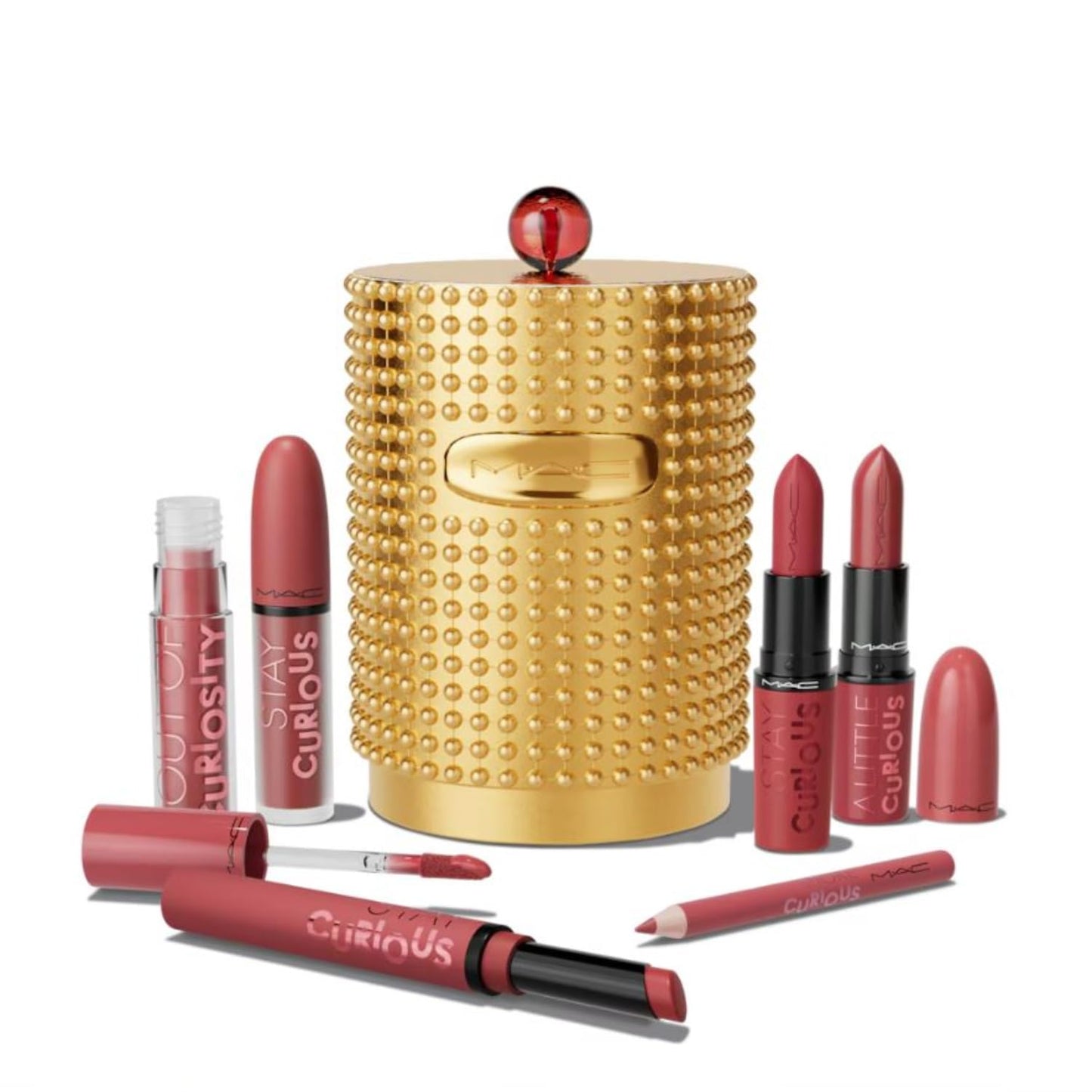 MAC Cosmetics Limited Edition Stay Curious Party Crew Vault - 4 Lipsticks - Lipgloss and Lip Pencil