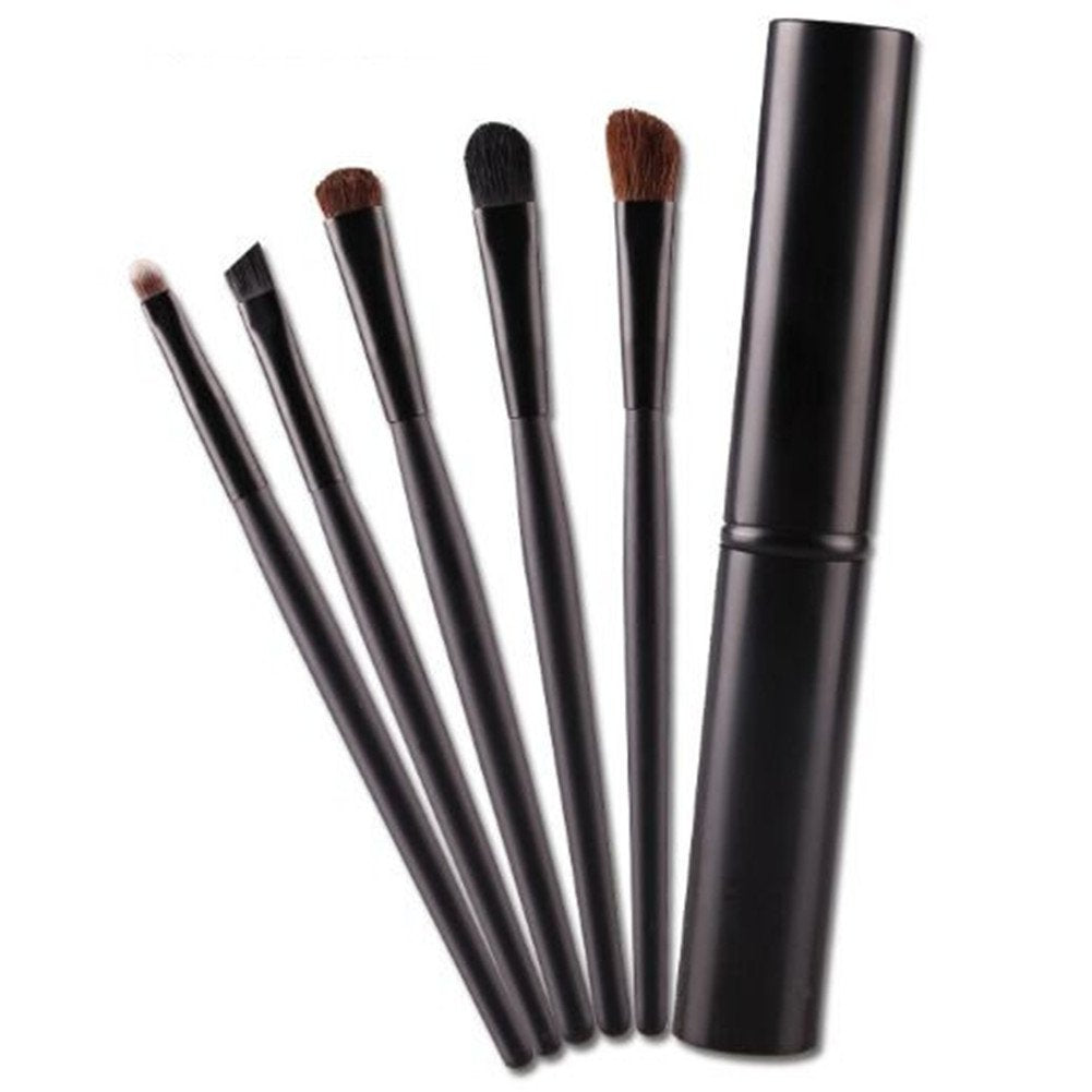 Mokale 5 Pieces Professional Eyeshadow Brush Makeup Kit Designer Cosmetic Eye Makeup Tools With Luxury Case Synthetic & Goat Hair Stylish Ergonomic