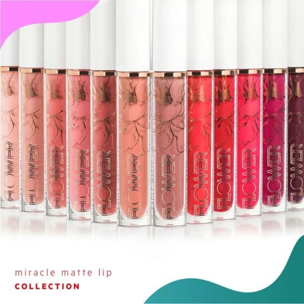 Flower Beauty Miracle Matte Liquid Lip Color - Vividly Bold & Creaseless Matte Liquid Lipstick, Comfortable All Day High Impact Makeup Color (Almost