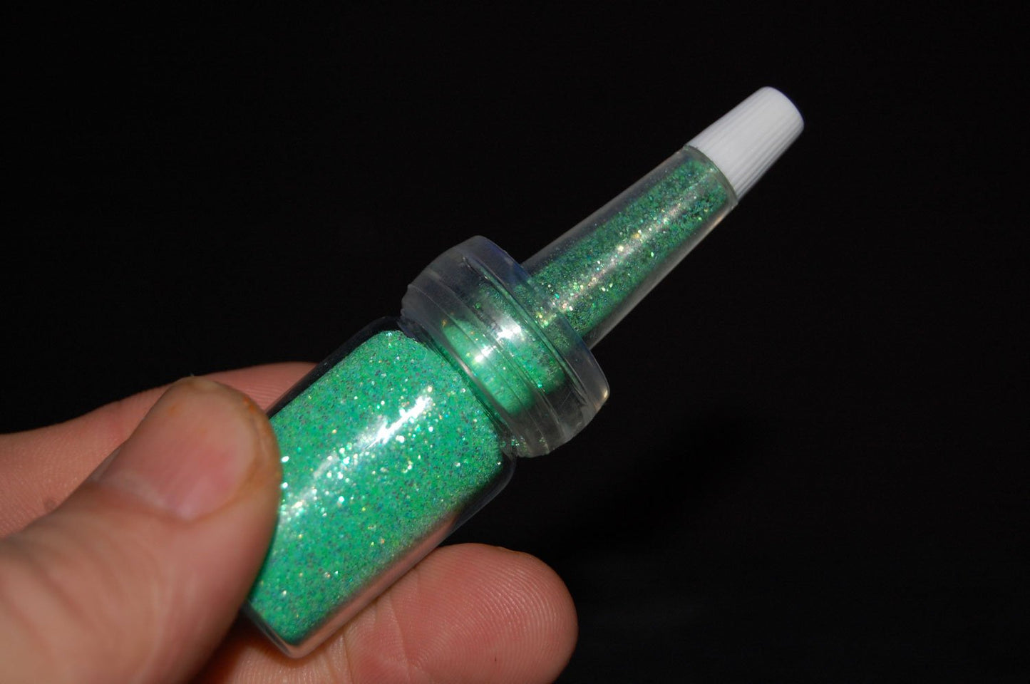 UV Blacklight Reactive Cosmetic Face & Body Glitter Powder (10 Gram Jars) (UV Shamrock Green)