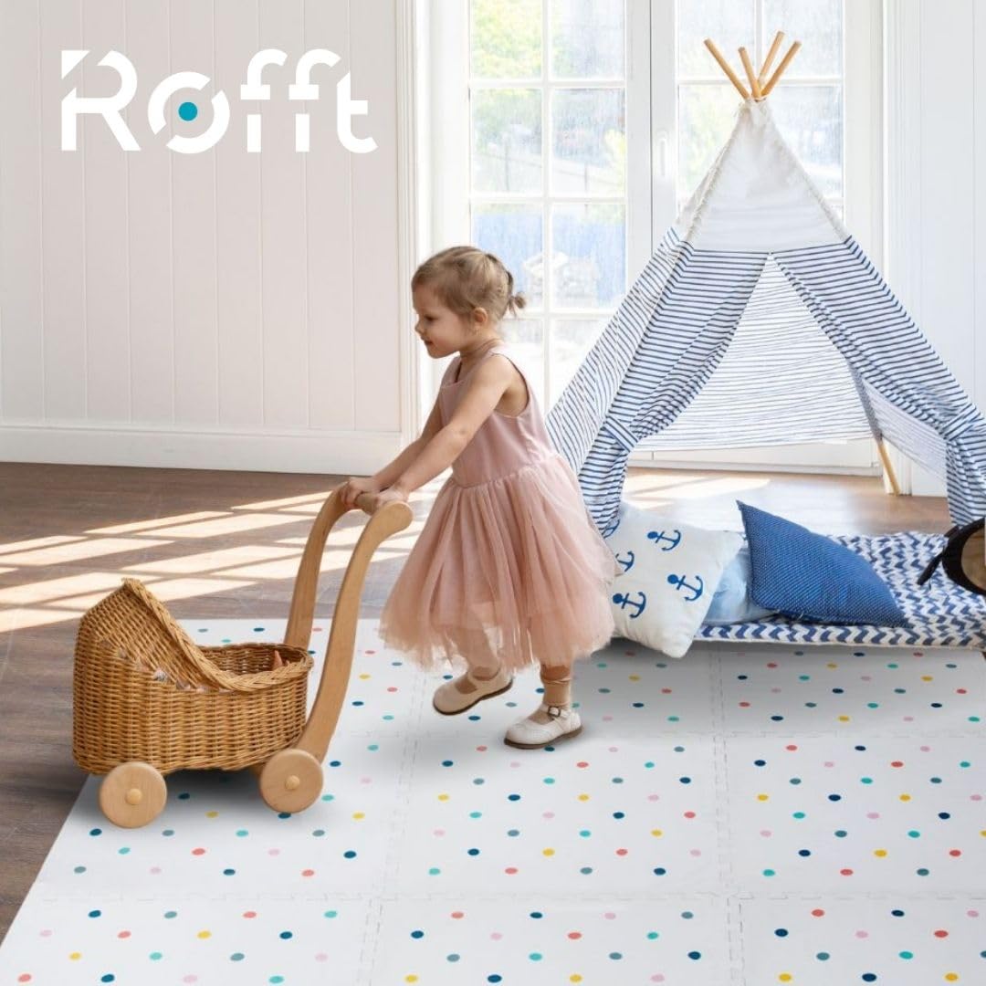 Soft Non-Toxic Baby Play Mat XXL – 9 PCS 24"x24" EVA Foam Interlocking Tiles, Colorful Puzzle Floor Mats for Kids, Nursery & Playroom