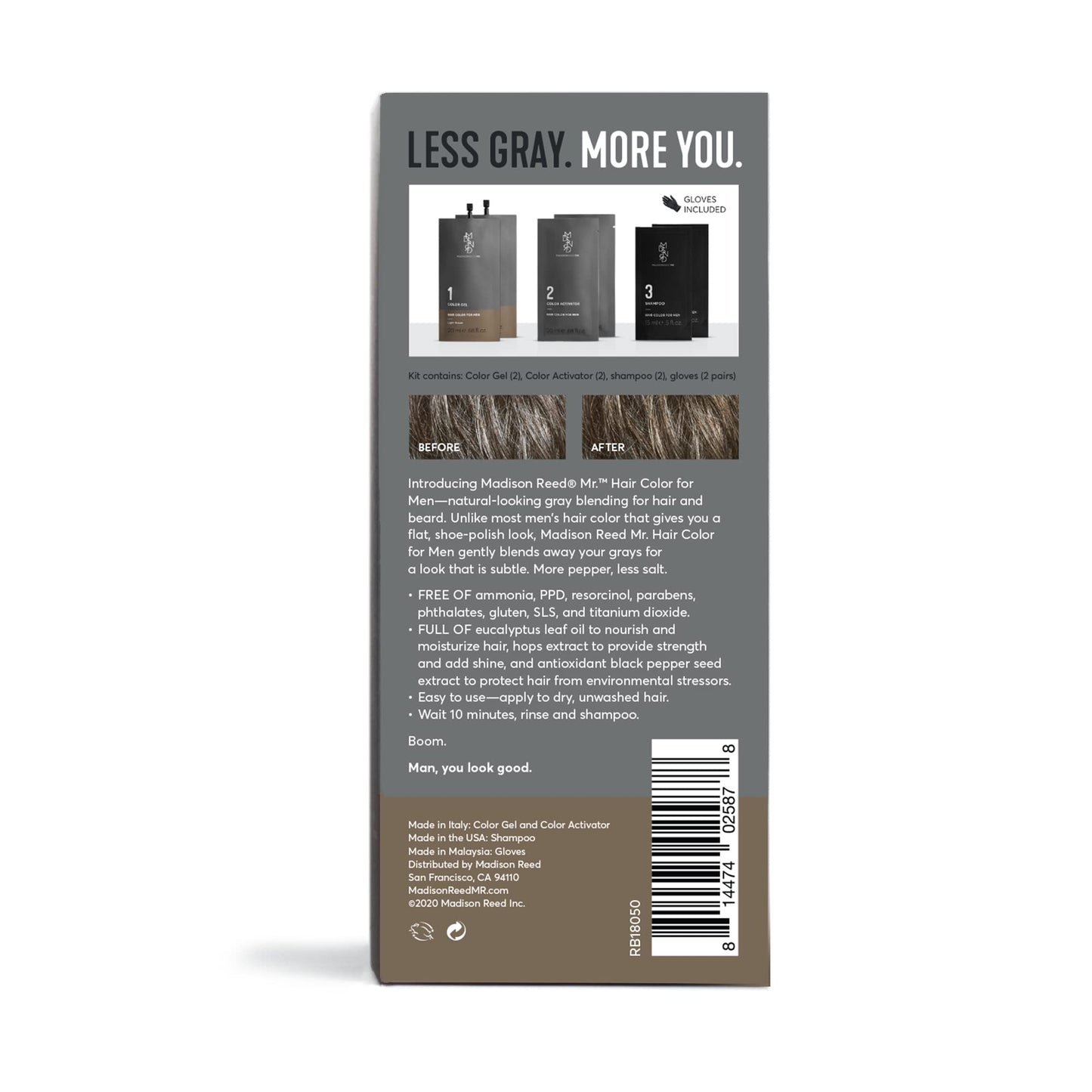 Madison Reed Mr. Hair Color for Men, Light Brown Demi-Permanent Hair Dye, Reduces Grays in 15 Minutes For Hair & Beard, Nourishing & Strengthening