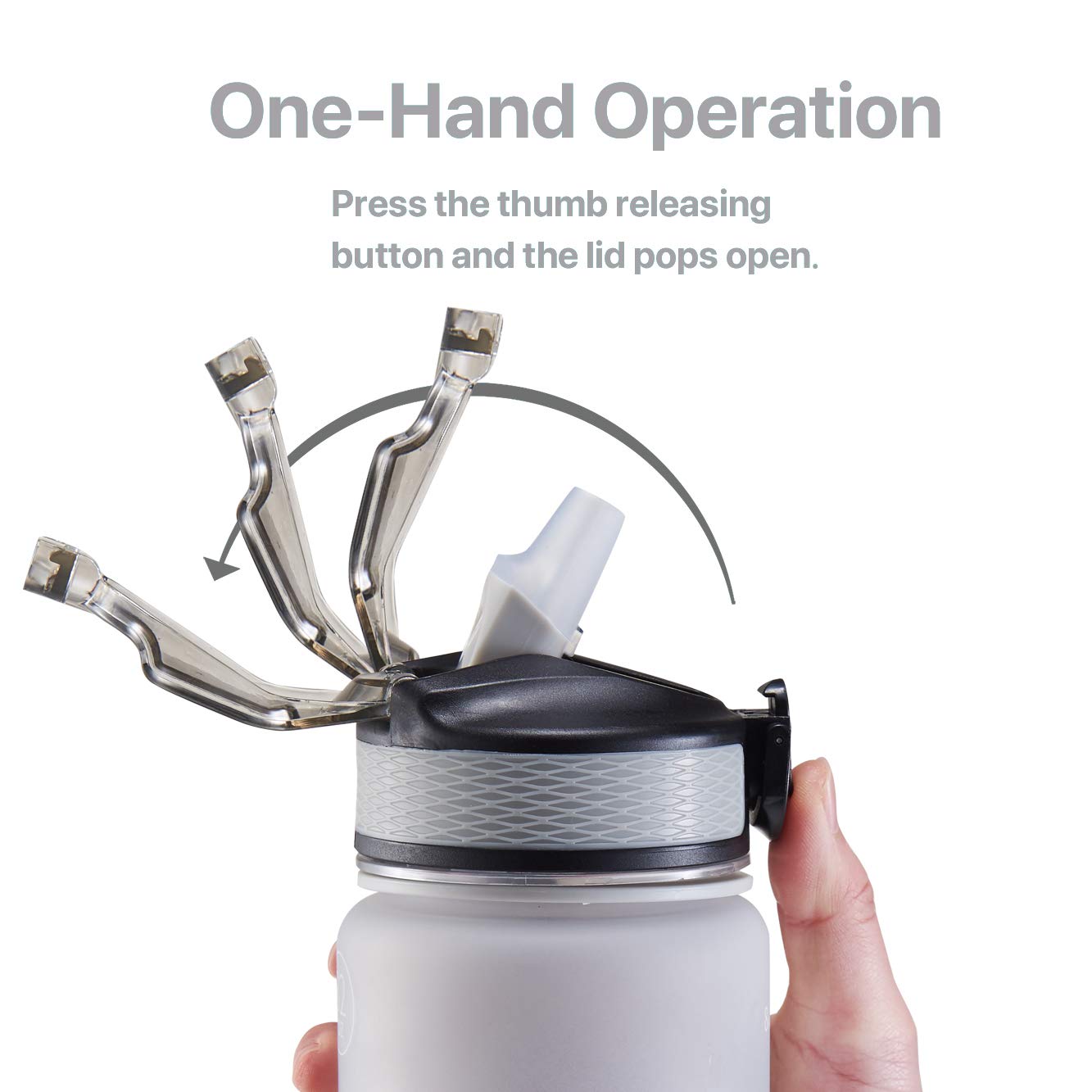 EYQ 32 oz Water Bottle with Time Marker, Carry Strap, Leak-Proof Tritan BPA-Free, Ensure You Drink Enough Water for Fitness, Gym, Camping, Outdoor…