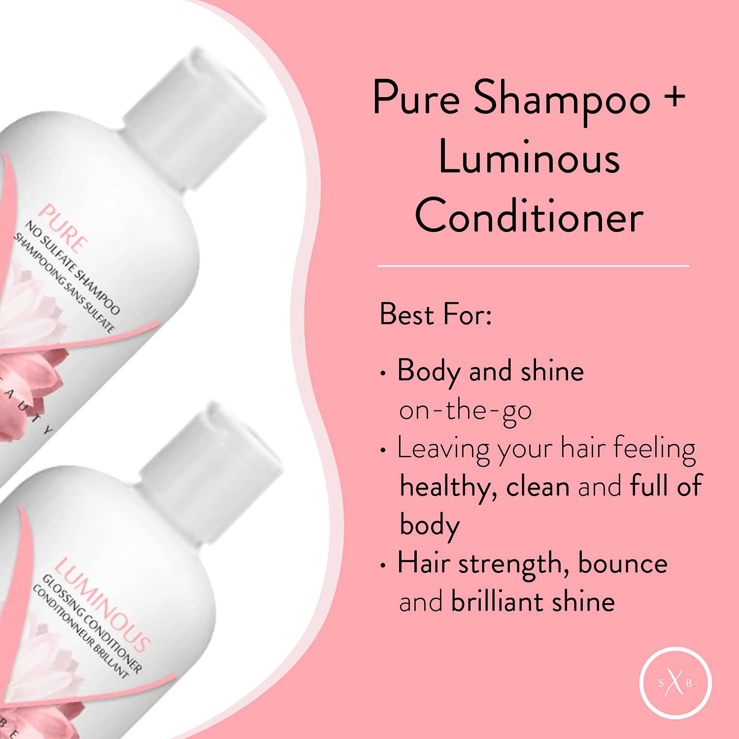 Strength x Beauty -2 pc. Discovery Set: Pure | Luminous Shampoo and Conditioner 3.4 oz. Try-Me | Travel Size