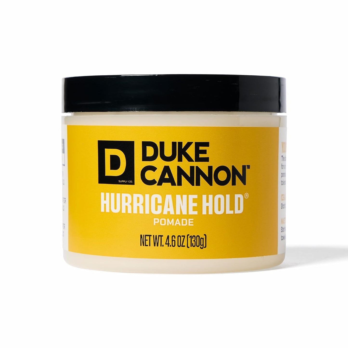 Duke Cannon Supply Co. Hurricane Hold Pomade - 4.6 oz - Extra Strong Hold, No Shine, Water-Based for Easy Washout, Long-Lasting Hair Control