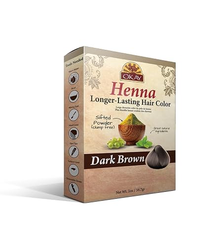 Okay Longer Lasting Henna Color, Dark Brown, 2 oz