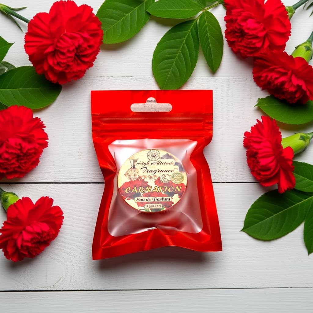CARNATION Perfume - Eau de Parfum - Solid Balm - Natural Essential Oils Aromatherapy Fragrance (Dianthus Caryophyllus, Lily Fresh Green Floral Spicy