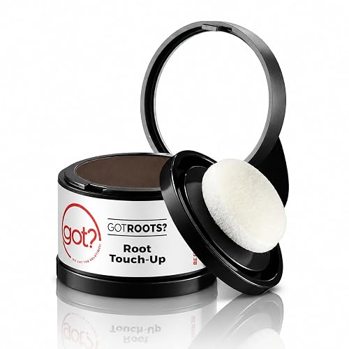 Got? Roots - Root Touch Up Kit for Dark Brown Hair - Temporary Thinning & Gray Cover, Brow Filler, and Pigment Infused Hairline Powder - 0.14 OZ Tub