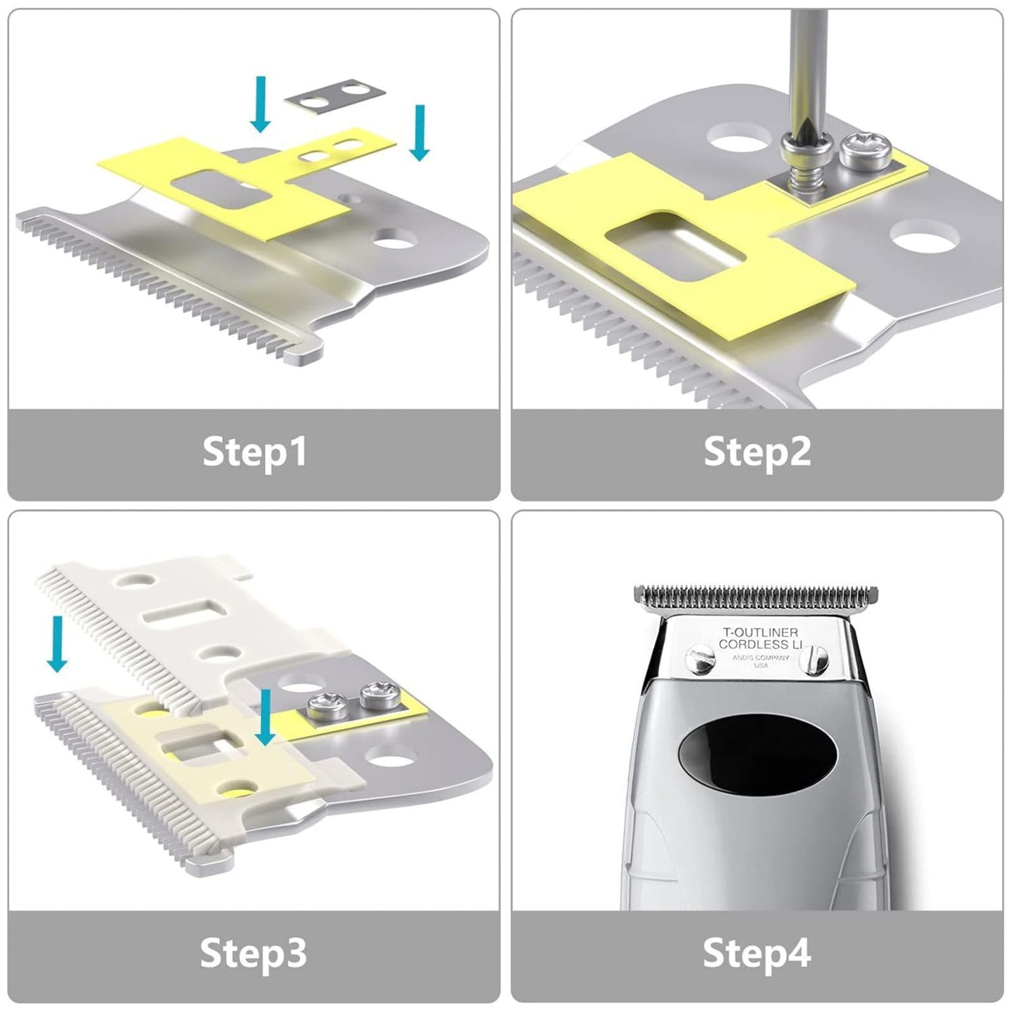 Metal Trimmer T Blade Kit for Andis T Outliner Clipper 04521, 04710 Accessory Beauty and Personal Care ZEZEFUFU