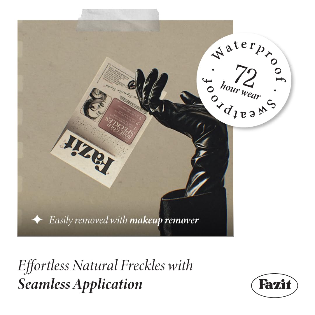 Fazit Rose Gold Speckles - Glitter Freckle Makeup Patches - Shimmering Faux Freckles & Body Glitter - Waterproof, Long-Lasting Instant Glamour