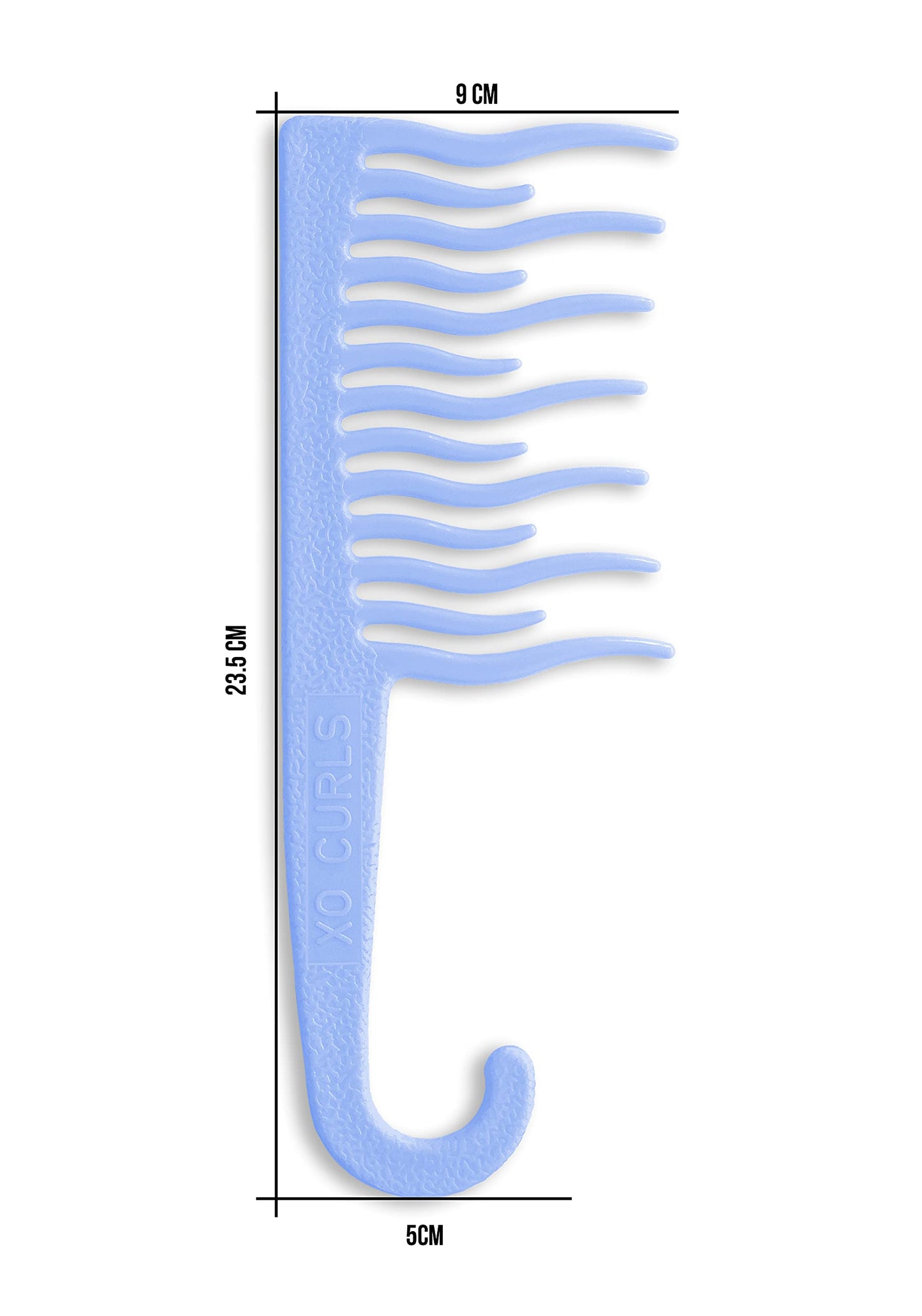 XO Curls Shower detangling hair comb, Wide tooth comb, Comb with hook for easy hanging in shower, Gentle on Scalp, Hair comb for with curly & wavy