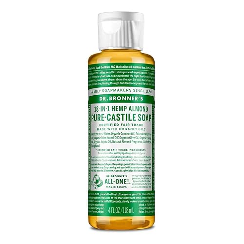 Dr. Bronner's - Pure-Castile Liquid Soap (Almond, 32 ounce) - Made with Organic Oils, 18-in-1 Uses: Face, Body, Hair, Laundry, Pets and Dishes