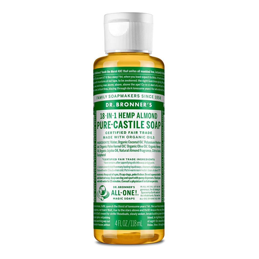 Dr. Bronner's - Pure-Castile Liquid Soap (Almond, 32 ounce) - Made with Organic Oils, 18-in-1 Uses: Face, Body, Hair, Laundry, Pets and Dishes