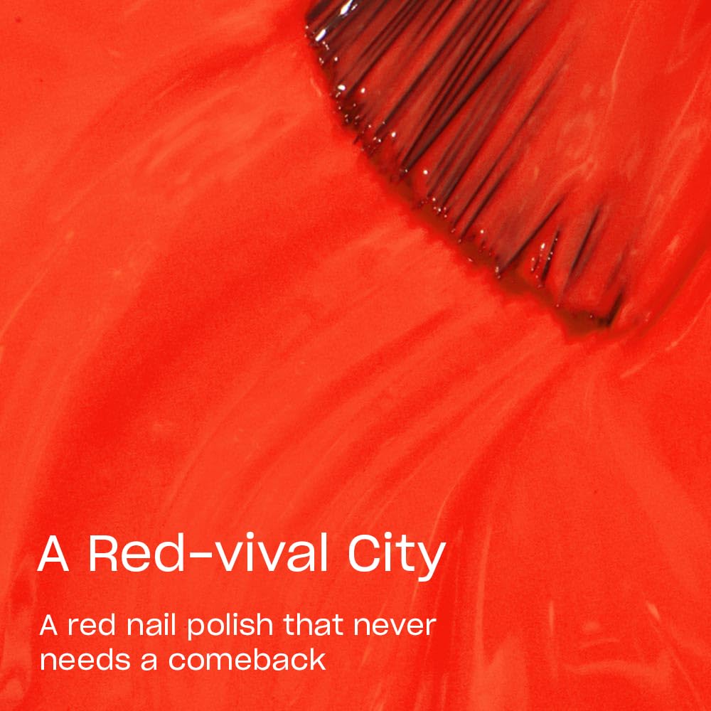 OPI Nail Lacquer A Red-vival City | Opaque Bright Red Crème Chip Resistant Nail Polish | Lisbon Collection