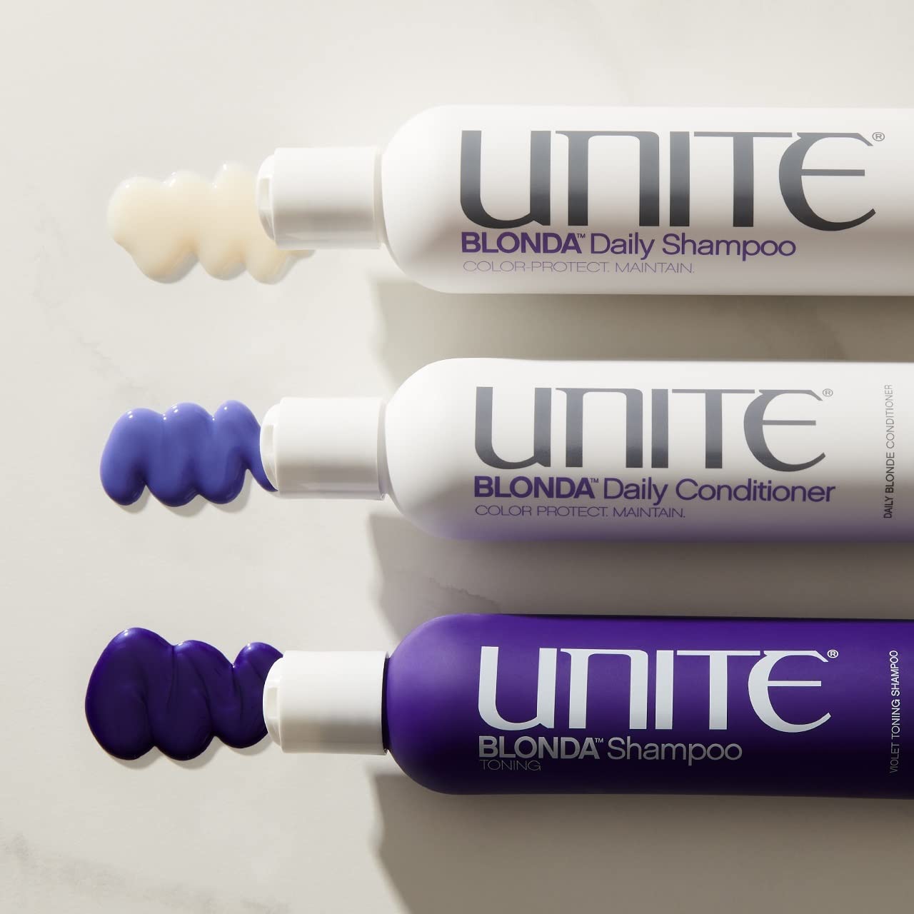 UNITE Hair - BLONDA Toning Shampoo - Purple Formula to Neutralize Brassiness & Brighten Blonde Tones - Ideal for Highlighted & Color-Treated Hair, 8