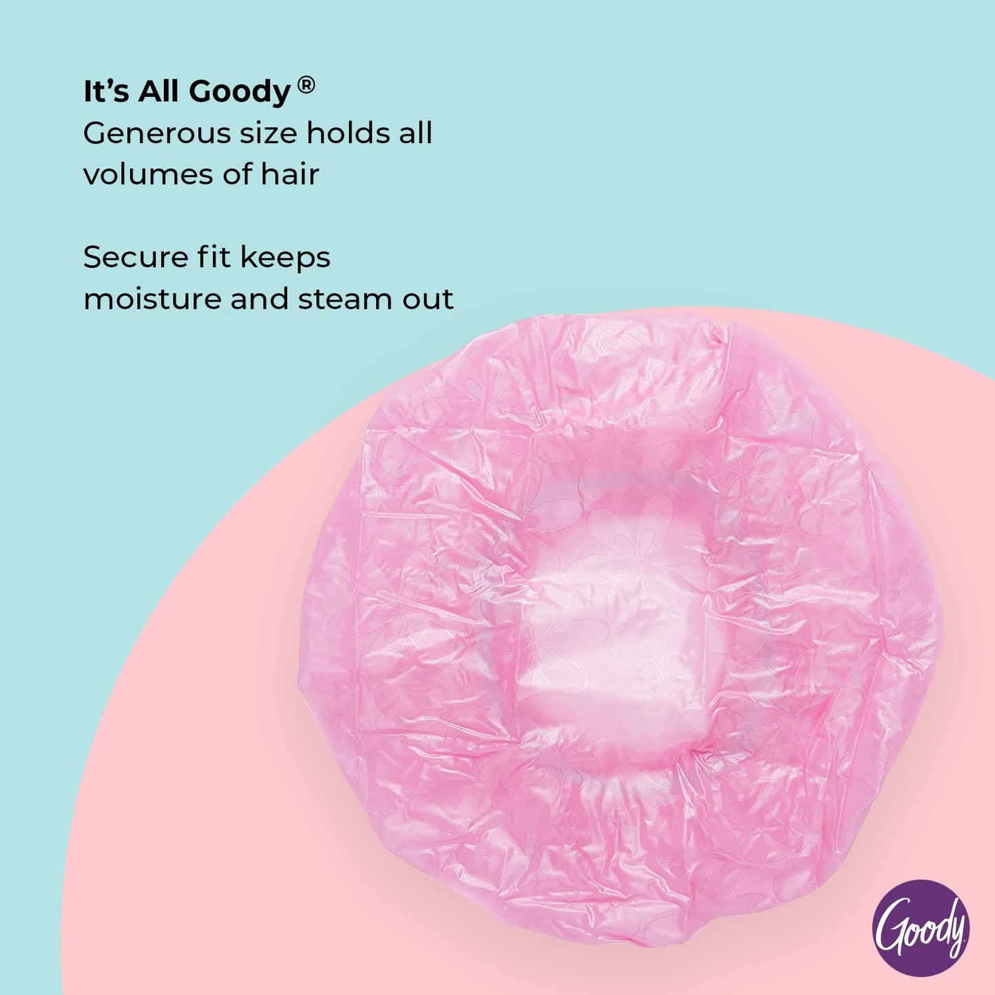 Goody Styling Essentials Shower Cap, 1 Count - Protect Your Hairstyle While Remaining Comfortable - Made with Durable and Waterproof Materials - Hair