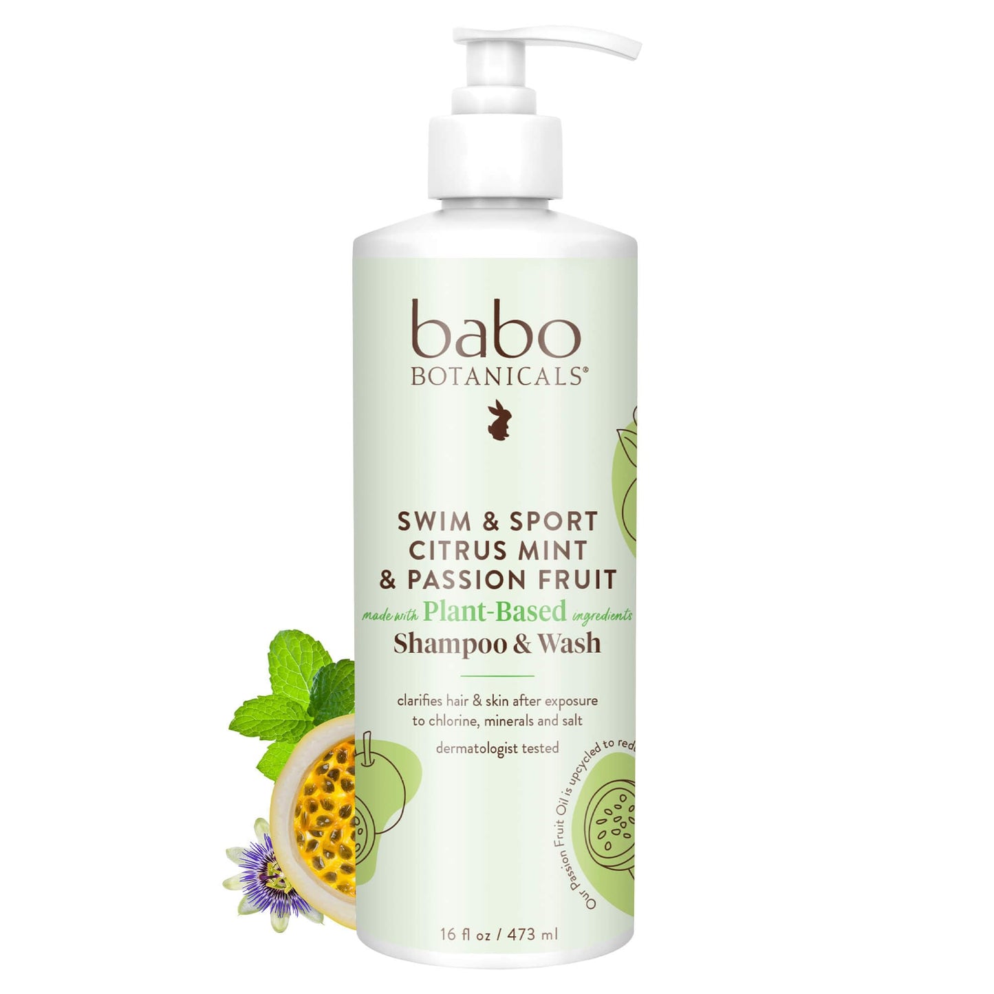 Babo Botanicals Swim & Sport Citrus Mint & Passion Fruit Shampoo & Wash - Purifying Cleanser for hair & body- Removes chlorine & sweat - For all ages Beauty and Personal Care Babo Botanicals Default Title