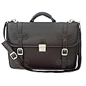 Piel Leather XXL Flap-Over Portfolio, Chocolate, One Size