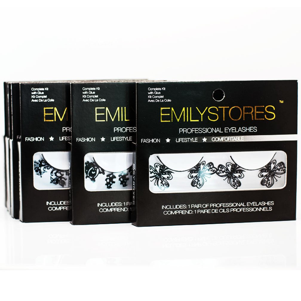 EMILYSTORES Dark-Skull Spider Web Eyelashes For Halloween Decals Costume Witch Ghost Dracula Vampire Masquerade Lashes 1 Pair
