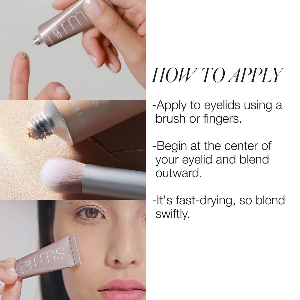 RMS Beauty Eyelights Cream Eyeshadow, Long-Wear Hydrating Creamy Eyeshadow for Luminous, Buildable Natural Color, Smudge-Resistant, Blendable Formula