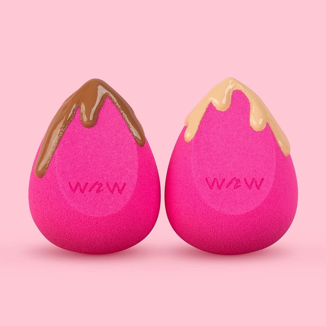 wet n wild Double Tap Makeup Sponge Set, Foundation Blending Beauty Sponge Flawless for Liquid, Cream, and Powder Dry and Wet Blender Make Up Use