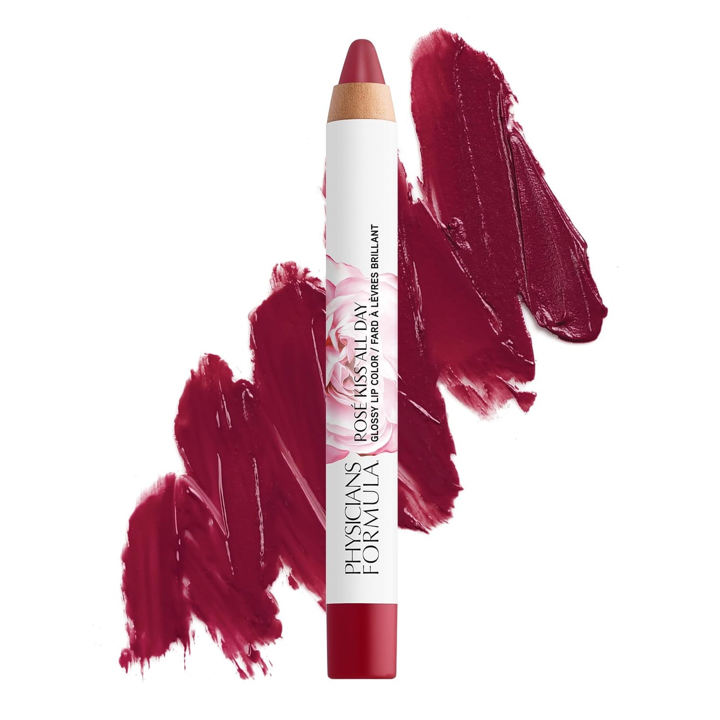 Physicians Formula Rosé Kiss All Day Glossy Lipstick Lip Color Makeup, Red Xoxo | Dermatologist Tested, Clinicially Tested