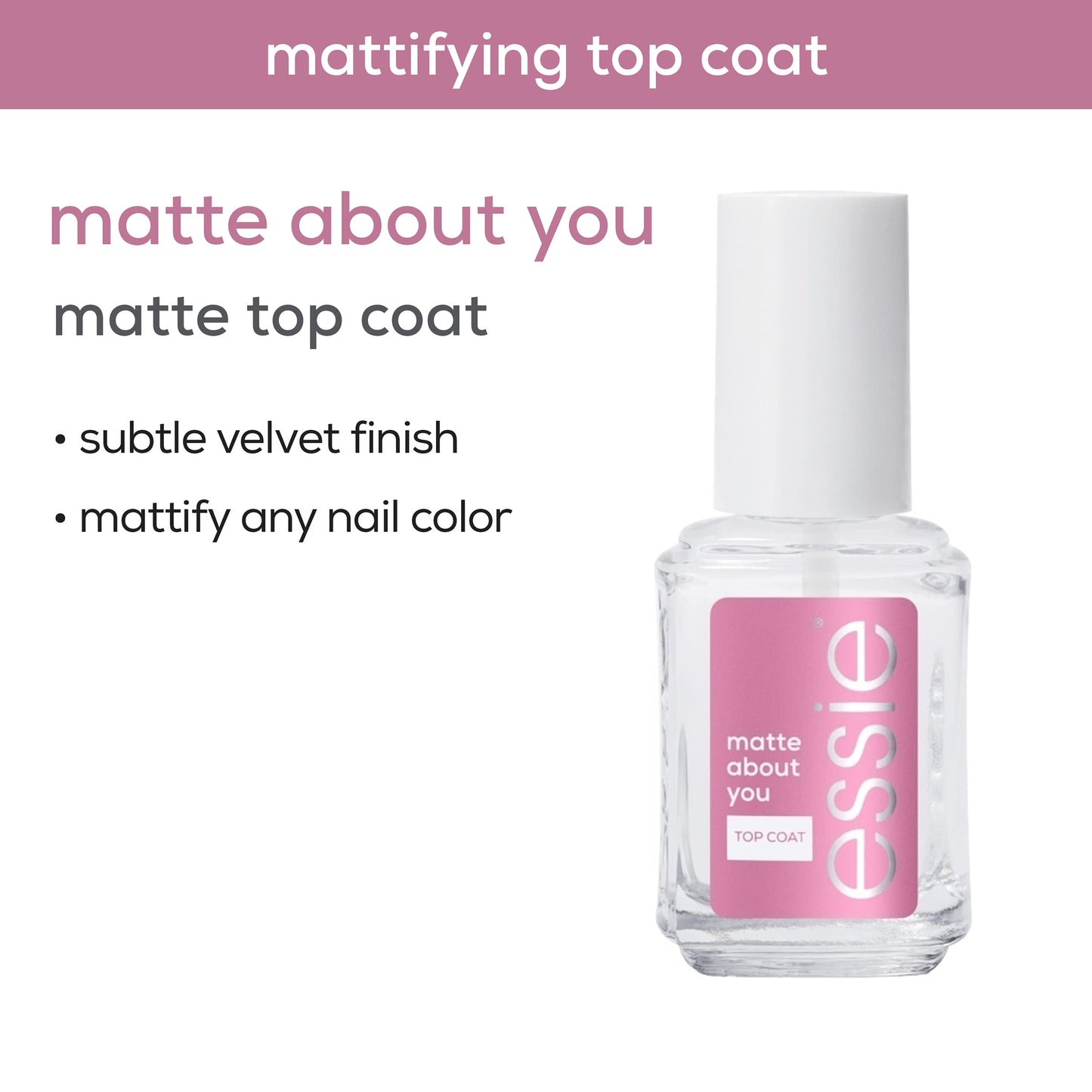essie Nail Care, Matte About You Top Coat, Vegan, Mattifying Nail Polish, 0.46 fl oz Beauty & Personal Care essie