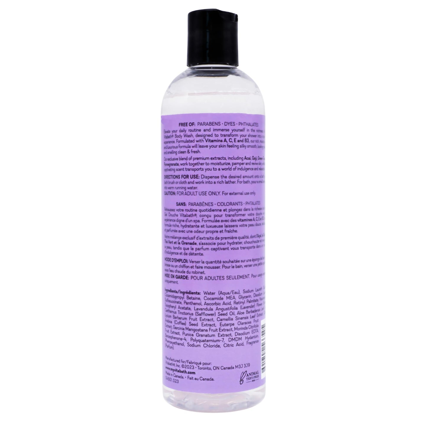 Vitabath Lavender & Chamomile Body Wash Moisturizing Bath & Shower Cleanser & Skincare Radiant Detox & Restore Nourishing Body Polish - Cruelty-Free