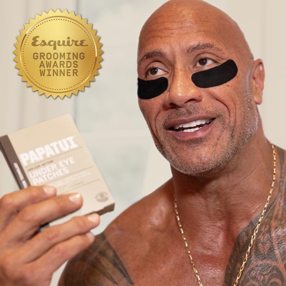 PAPATUI by Dwayne Johnson Fast-Acting Under Eye Patches for Men | Ageless Action to Reduce Puffiness, Dark Circles and Fine Lines | Made