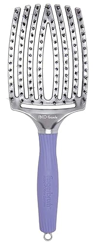 Olivia Garden FingerBrush Scalp-Hugging & Vented Combo Paddle Hair Brush (ionic & 100% boar bristles) FBCO-GD (Grande)
