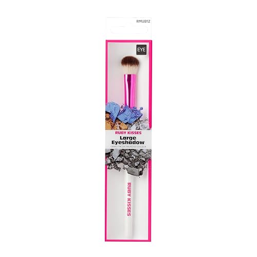 KISS Ruby Kisses Premium Large Eyeshadow Cosmetic Brush, Professional Quality Cruelty Free Make-Up Tool with Soft 100% Synthetic Bristles