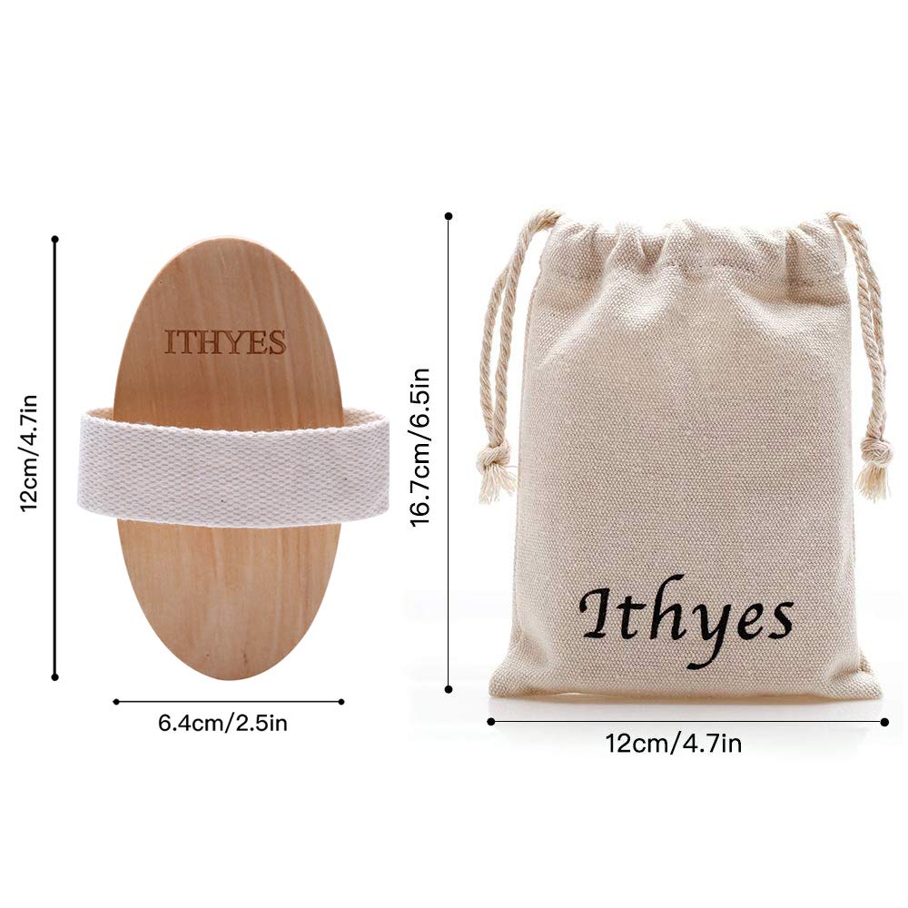 Ithyes Dry Brushing Body Brush Exfoliating Brush Natural Bristle Bath Brush for Remove Dead Skin Toxins Cellulite,Treatment,Improves Lymphatic