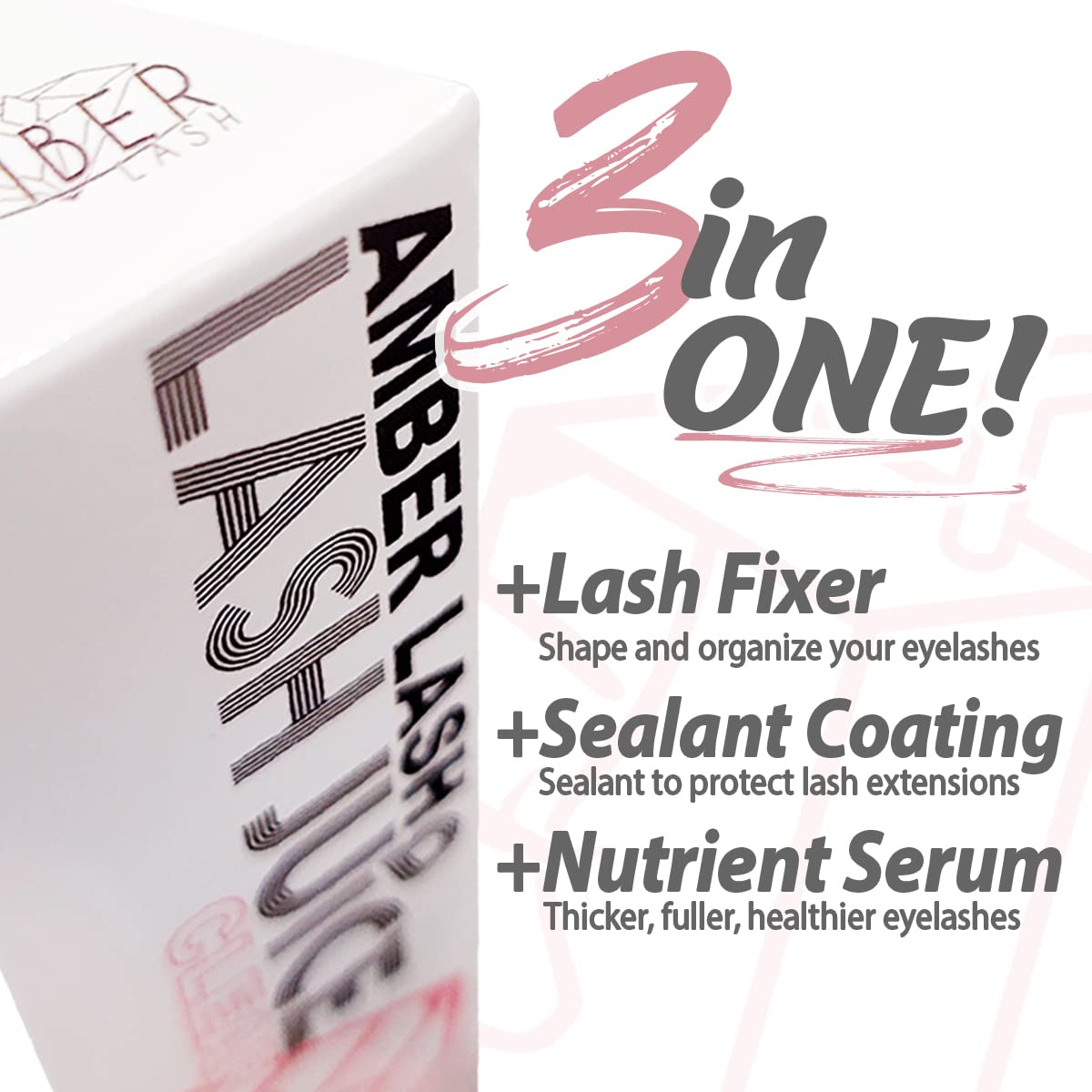 Lash Juice by Amber Lash, 3-in-1 Coating Essence and sealant for Eyelashes with Extensions and or Lift Perm, Protect and Nourish to Promote Healthy