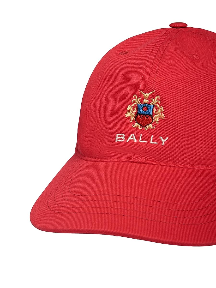 Bally, Logo-Embroidered Cotton Baseball Cap, Candy Red