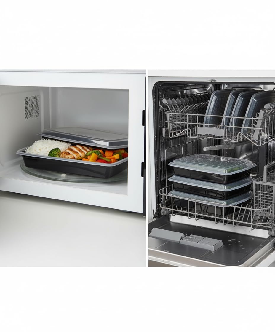 DHG PROFESSIONAL 50 sets Rectangle 58oz Meal Prep Containers with lids Microwavable Food Container Plastic BPA Free Rectangle