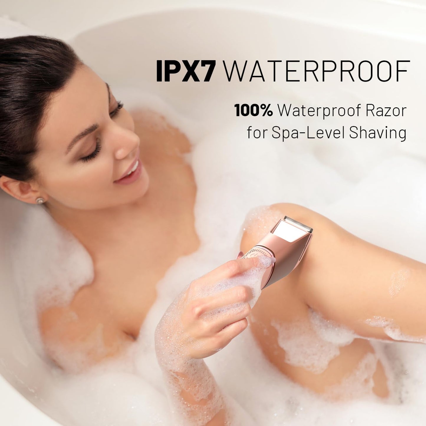 Rechargeable Bikini Trimmer for Women:Body Groomer with Mirror & LED Light for Shower Travel - IPX7 Waterproof Pubic Hair Razor, Ceramic Blades Beauty and Personal Care JMJDYITAO