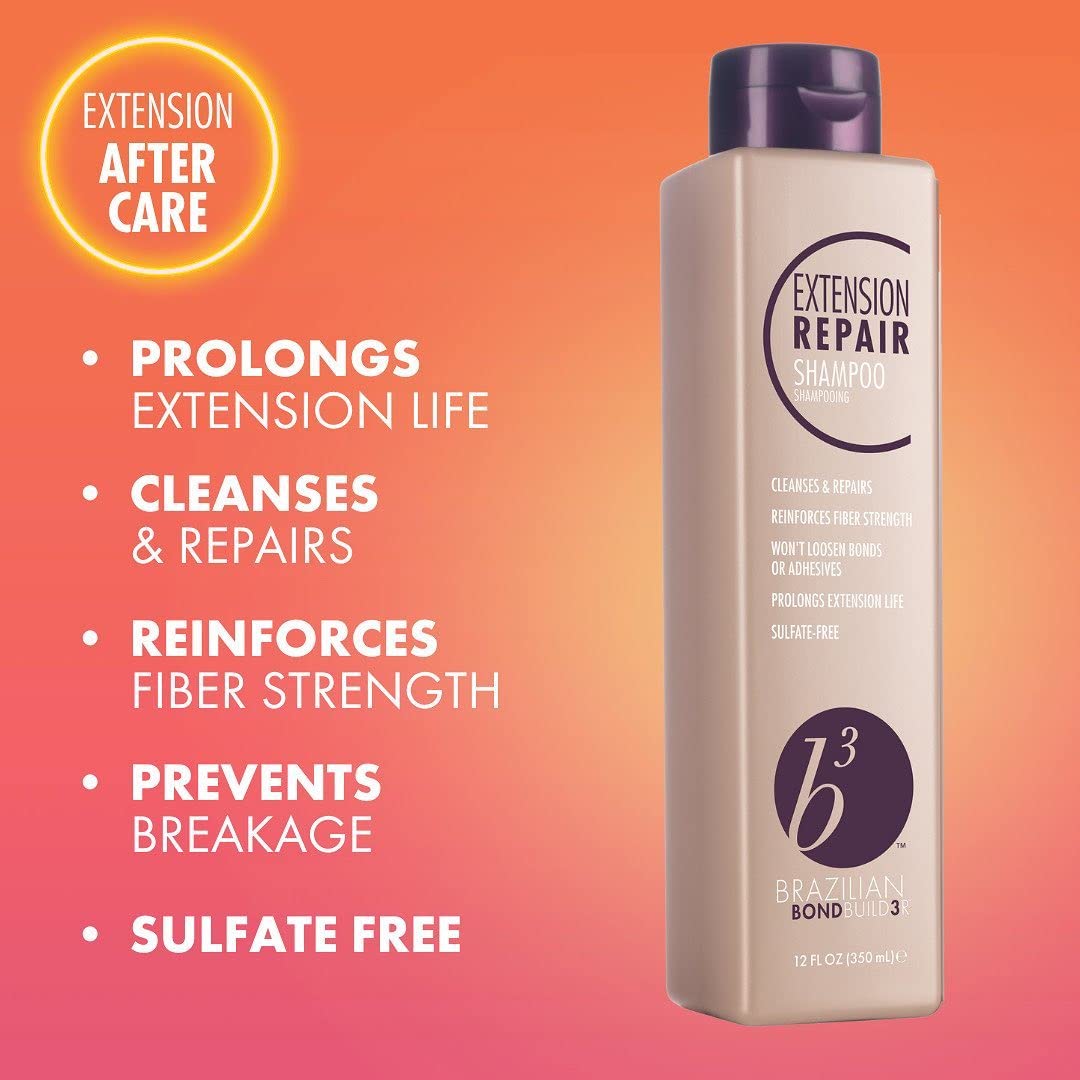 B3 Brazilian Bondbuilder Extension Shampoo/Conditioner/Refresh Trio Pack 28.75 fl oz (3 Count) For Extensions - Repairs, Hydrates and Blends All Hair