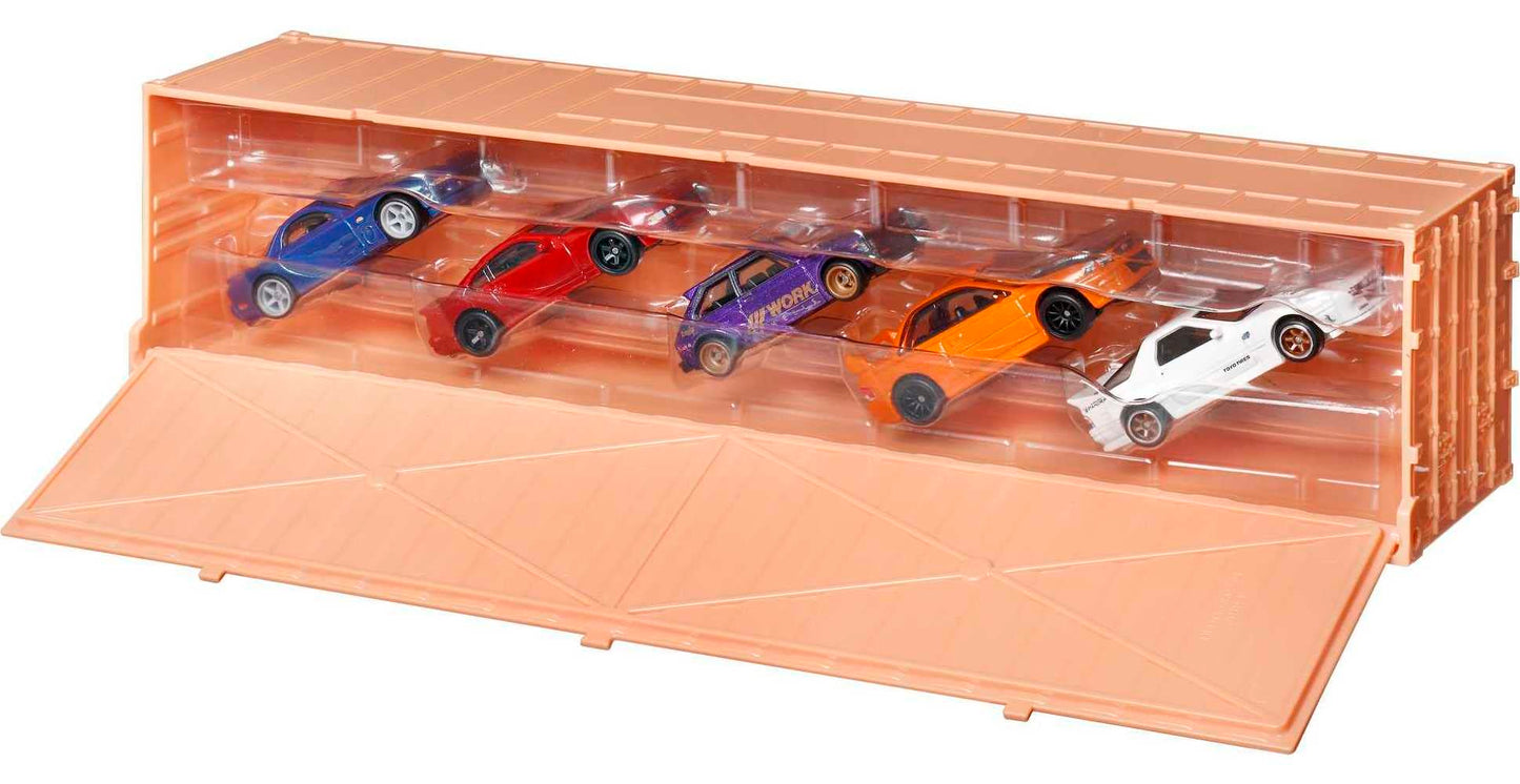 Hot Wheels Ronin Run Container Set, 5 1:64 Scale Premium Cars in Collectible Container, Metal/Metal Body & RealRiders Tires, for Collectors