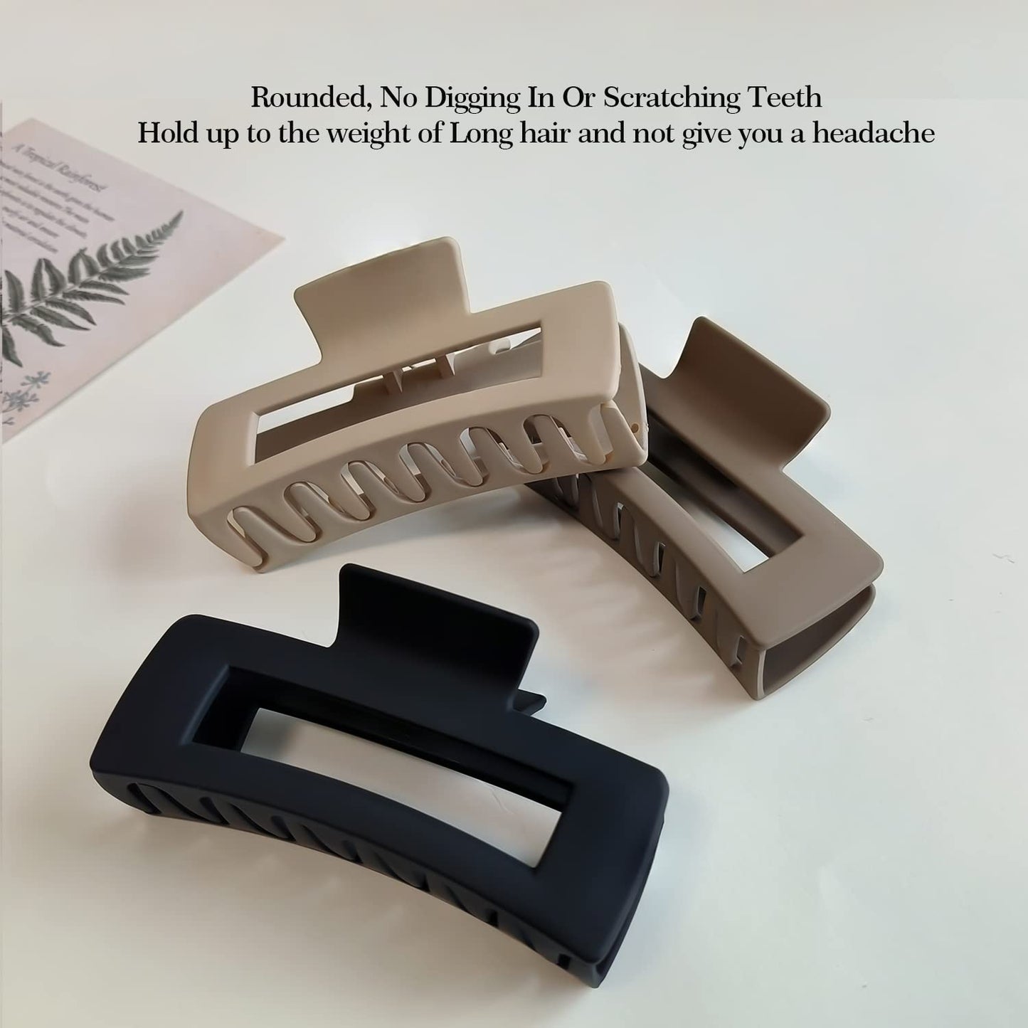 Nalodu Hair Claw Clips Large 4 Inch Matte No Slip Big Rectangle Jumbo Jaw Clip Clamp for Thick Hair Women, 6 Pack Beauty and Personal Care Nalodu