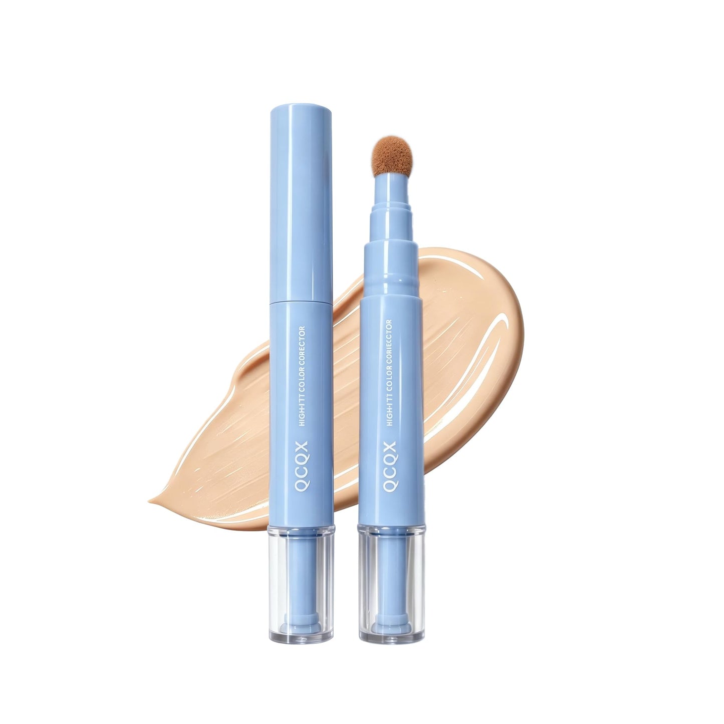 QCQX Dual-effect Concealer Pen & Foundation Eye Concealer - 24-Hour Long-LastingFull Coverage Matte Finish.Healthy Skin Glow Perfector Concealer Pen