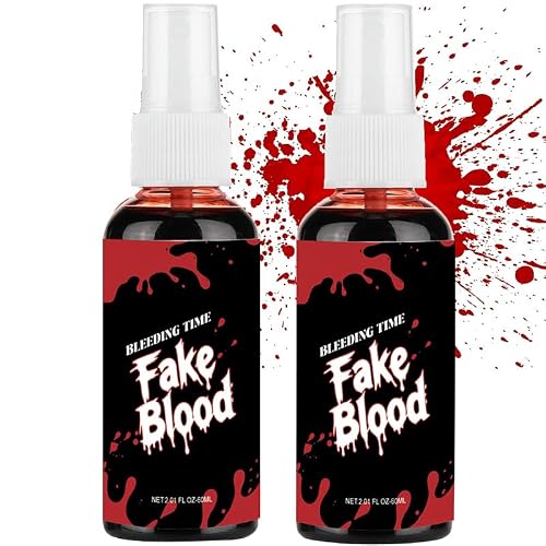2pack Halloween Fake Blood ,Special Effects SFX Makeup Set for Zombie Vampire Monster Cosplay