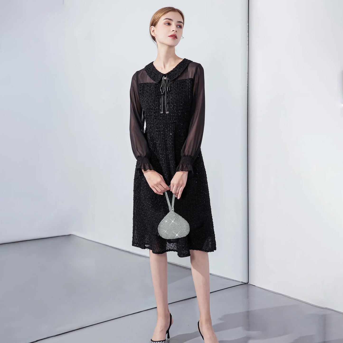 JIAN YA NA Fashion Women Rhinestone Trihedral Clutch Evening Bag Bling Zipper Wedding Purse