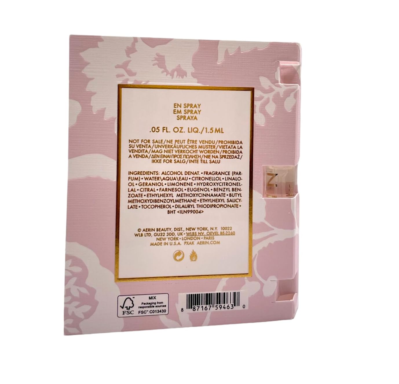 AERIN Rose de Grasse Joyful Bloom Eau de Parfum Spray, 0.05 Ounces