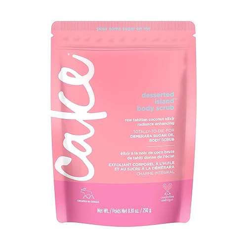 Cake Beauty Desserted Island Vegan Body Sugar Scrub - Shea Butter, Demerara Sugar & Coconut Oil - Gentle Exfoliating Hand, Leg, Foot & Body Sugar Soap
