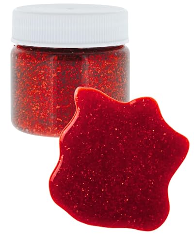 Sparkling Red Glitter Fake Blood - 1 oz | Realistic Halloween Costume Makeup for Gory Effects and Special Effects, Beauty in Glitter Infused Halloween