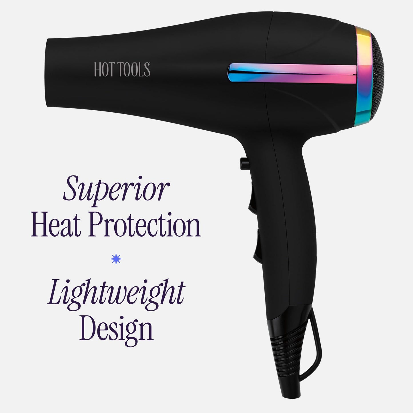 HOT TOOLS Professional Ceramic Rainbow Hair Dryer - Fast Drying Blow Dryer with Quiet Operation and Ion Technology for Long-Lasting and Shinier Hair