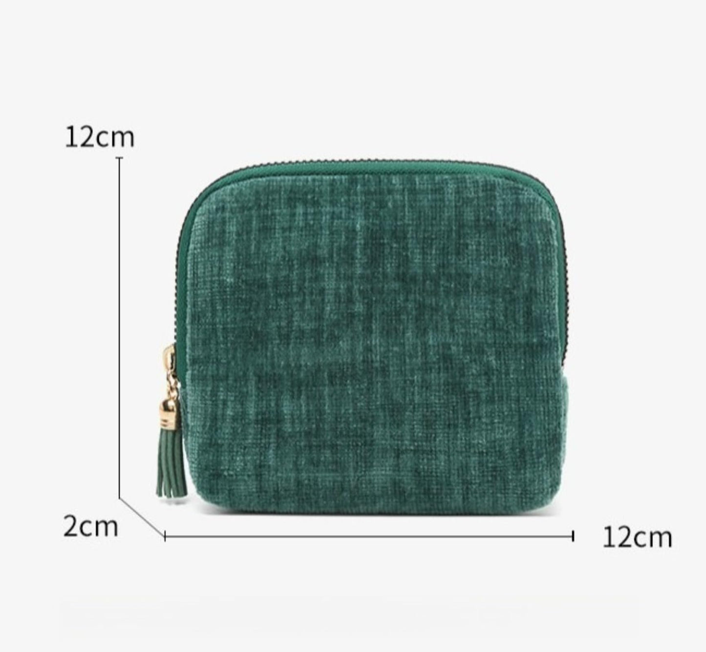 Dybag Velvet Jewelry Travel Case, Portable Fringed Zipper Pouch for Ring & Necklace Organizer, 8 Colors (purple)